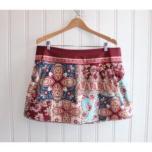 Johnny Was Thena‎ Boho Patchwork Mini Skirt Floral Paisley Festival Size XXL